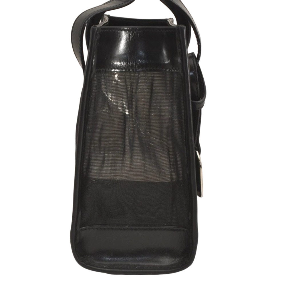Gucci Black Mesh Tote Bag with Pouch EUC - Picture 5 of 16
